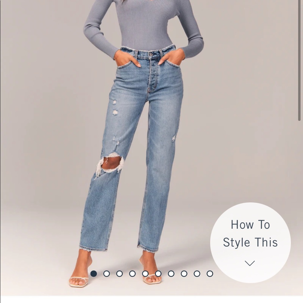 Abercrombie high rise dad fit jean